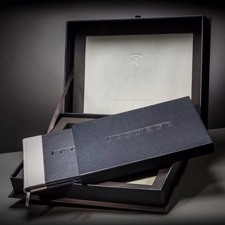 Ferrari-branded presentation box and book set