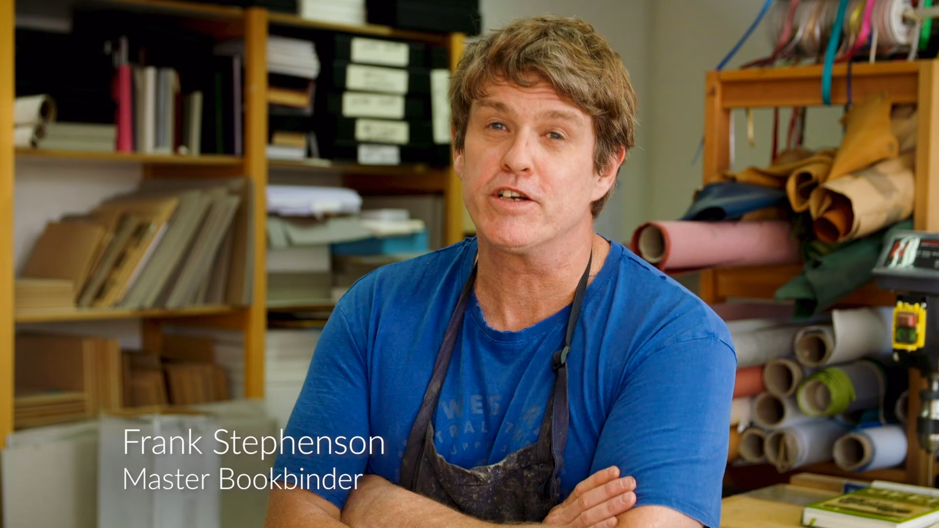 Booked Images film showing a bespoke book in the bindery