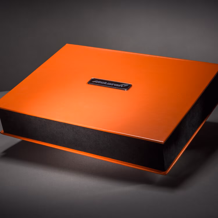A McLaren-themed book presented in a fitted box