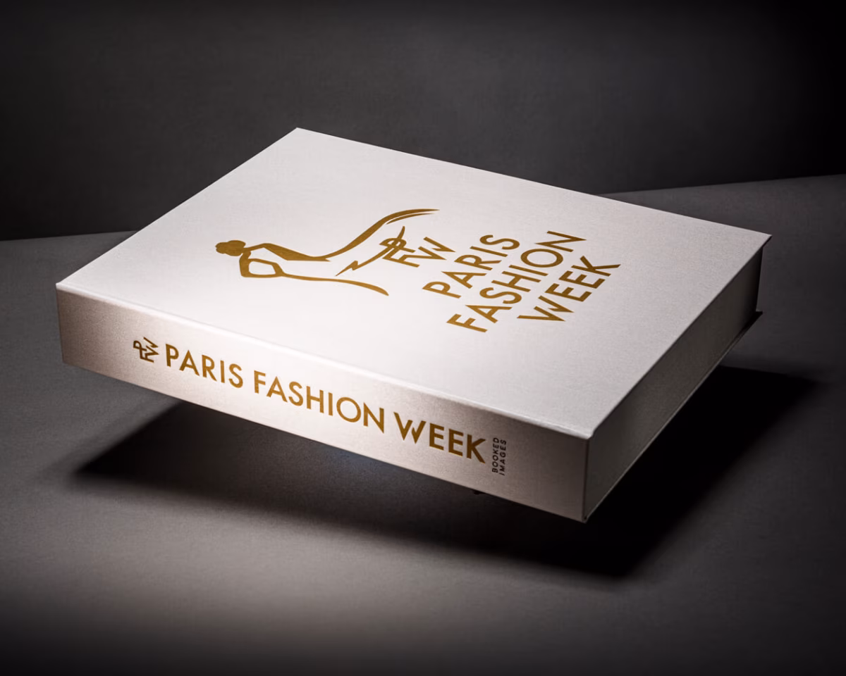 A foil-finished presentation box and matching book