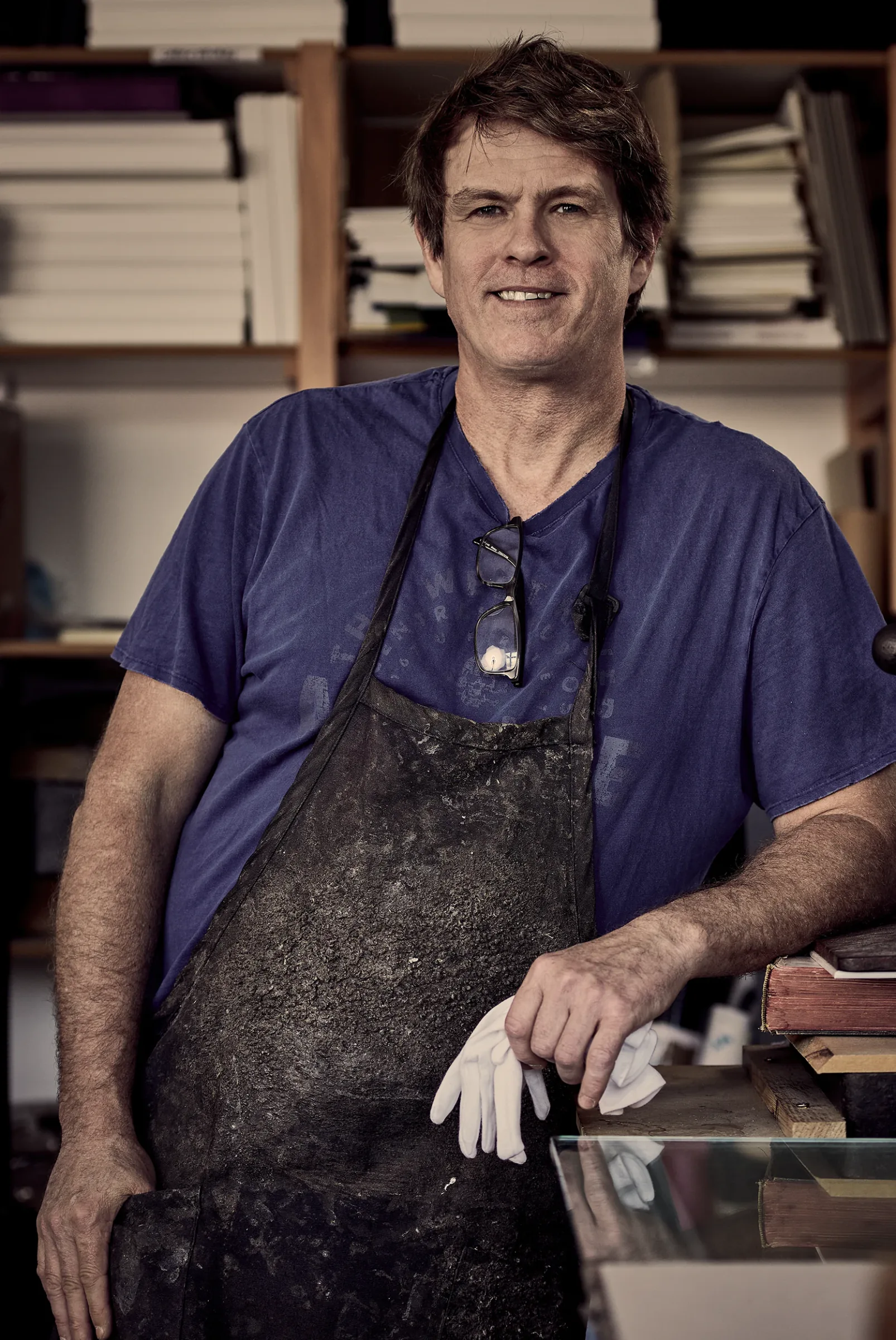 Frank, Master Bookbinder, in the Booked Images bindery