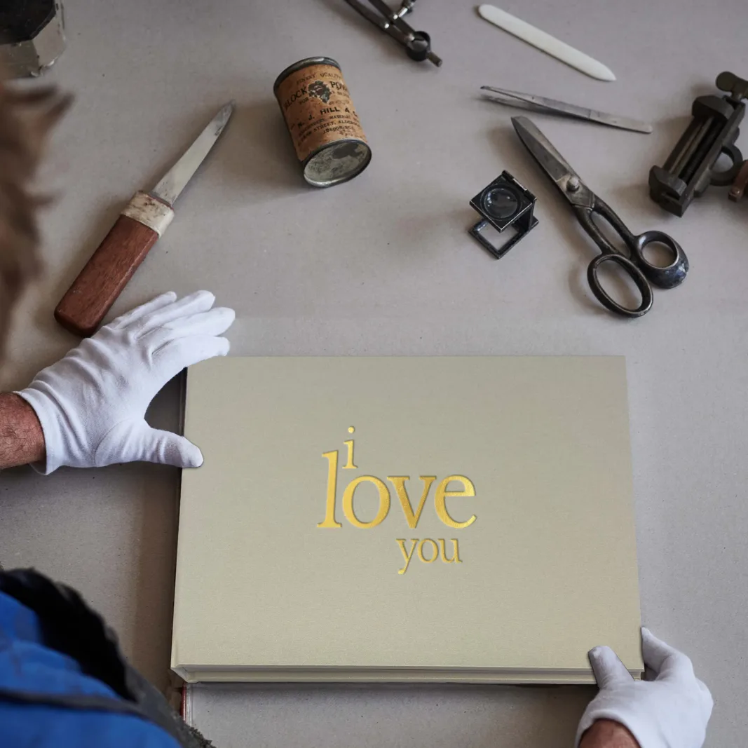 Foil-stamped wedding book suite