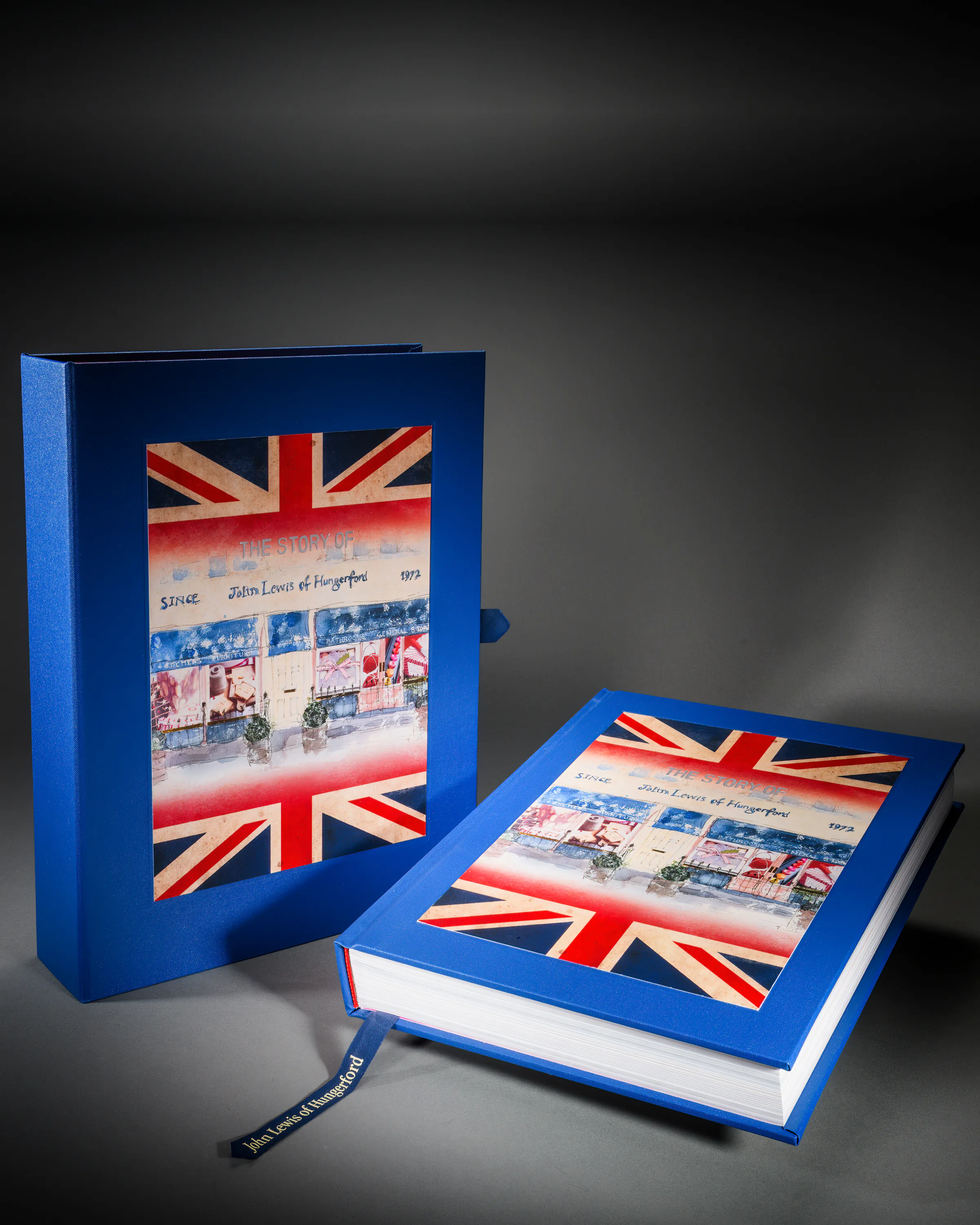 Union Jack limited-edition book displayed with its blue presentation box